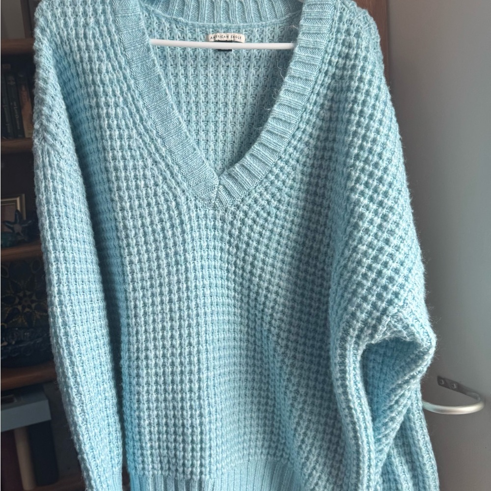 Blue V-Neck Sweater